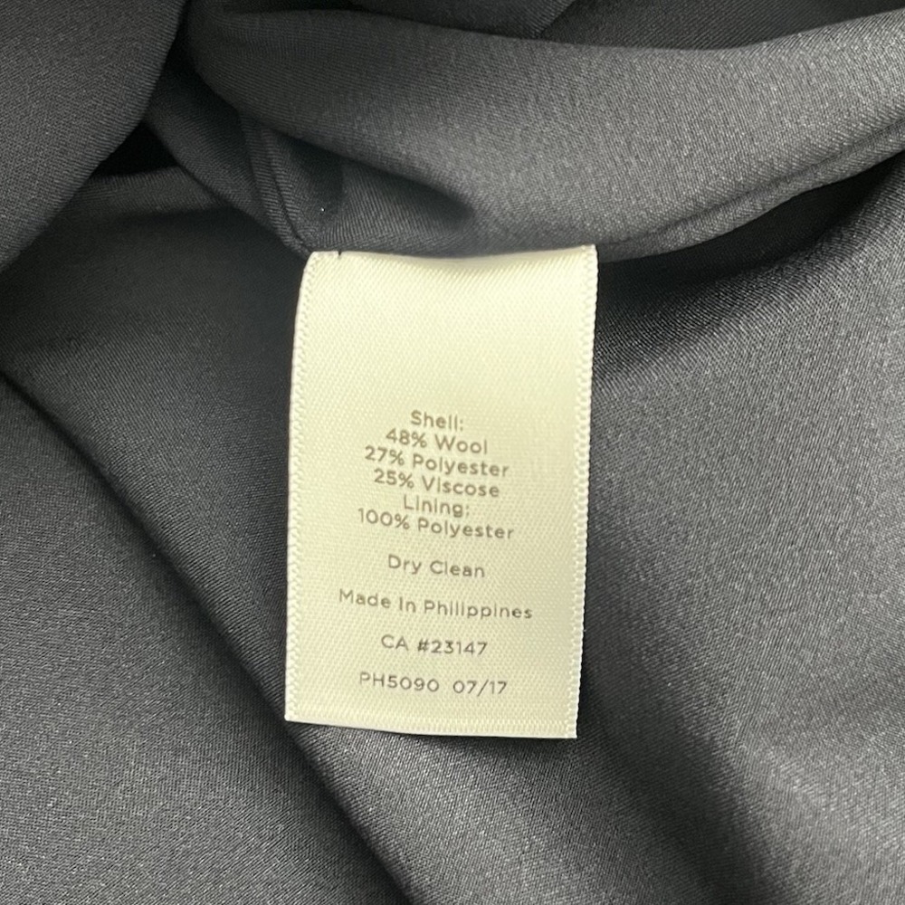Talbots Skirt Womens‎ 8 Navy Blue Ruffle Wool Blend Pencil Faux Wrap Preppy Work - Picture 8 of 8